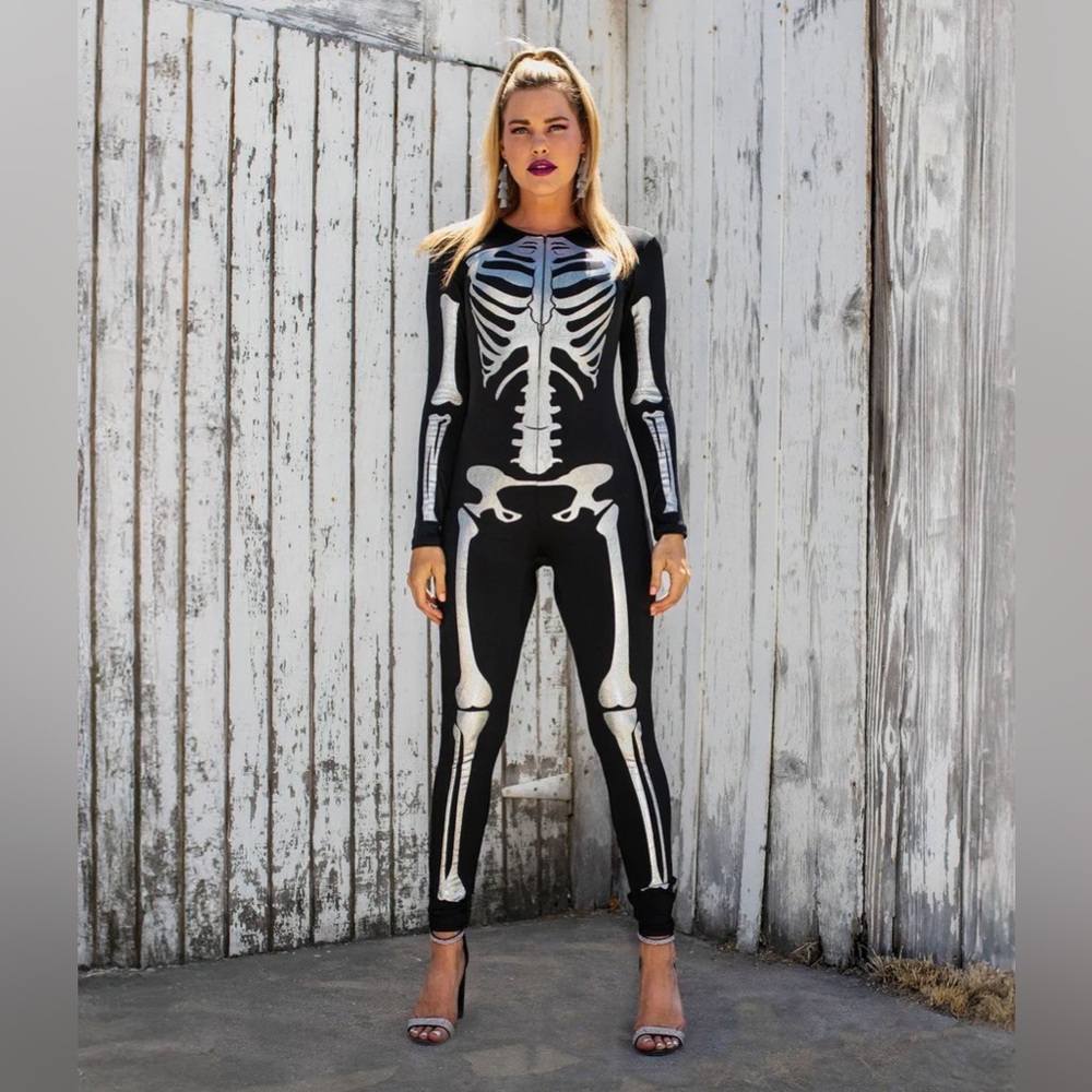 NWT Tipsy Elves Shimmer Skeleton bodysuit NEW